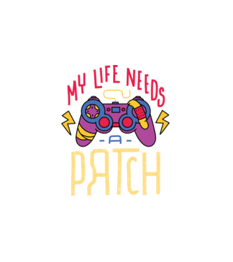 My life needs a patch Gamer minta fehér pólón