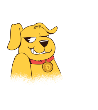 Dogecoin minta fehér pólón