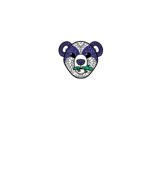 Mandala Panda minta fehér pólón