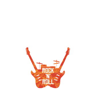 Rock N Roll Gitár minta fekete pólón