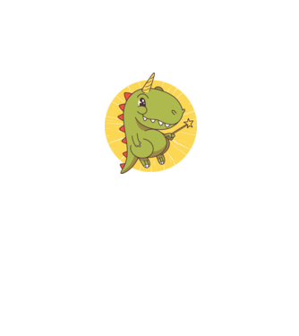 T-rex Unikornis Varázspálcával minta szürke pólón