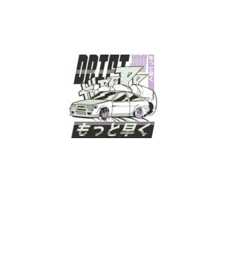 Japán drift autó minta fehér pólón