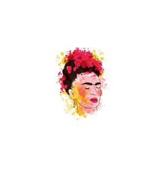 Frida Kahlo minta fehér pólón