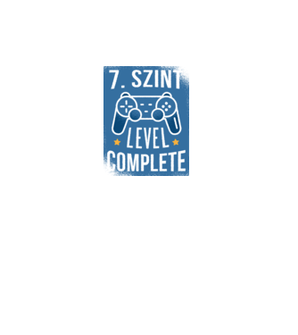 7. szint level completed minta türkiz pólón