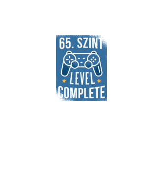 65. szint level completed minta fekete pólón