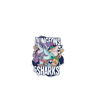 Dungeon Sharks minta fehér pólón