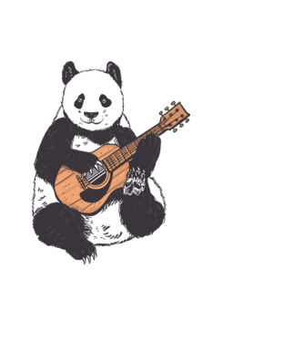 Gitáros panda minta világoskék pólón