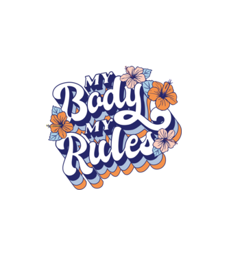My Body My Rules minta fehér pólón
