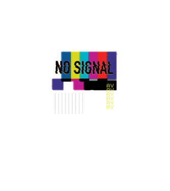 No Signal TV adás hiba minta fekete pólón