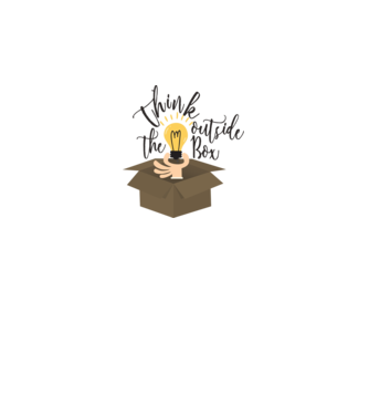 Think outside of the box minta fehér pólón