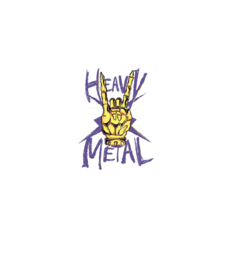 Heavy Metal minta fekete pólón