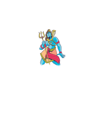 Shiva minta farmerkék pólón