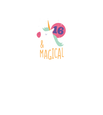 I'm 16 and Magical Unikornis minta fekete pólón