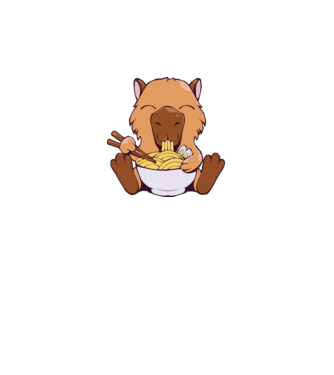 Capybara Ramen minta szürke pólón