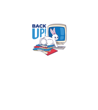 Back up bunny minta fehér pólón