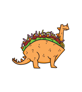 Dino Taco minta fehér pólón