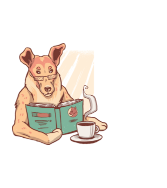Olvasó collie minta fekete pólón