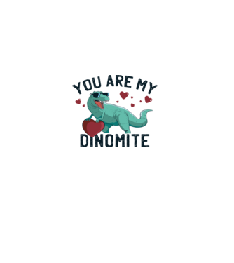 You are my Dinomite dinós póló szívvel minta fehér pólón