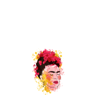 Frida Kahlo minta fehér pólón