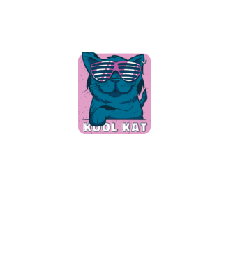 Kool Cat - Menő Cica minta türkiz pólón