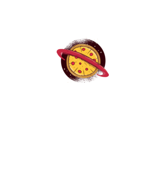 Pizza Bolygó minta rózsaszín pólón
