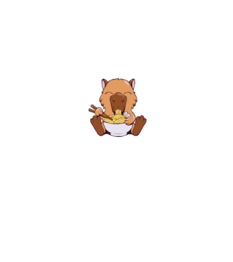 Capybara Ramen minta szürke pólón
