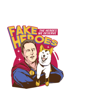 Fake Hero Elon Musk minta fekete pólón