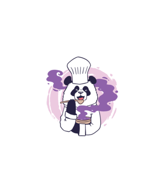Panda Séf minta fekete pólón
