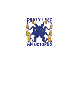 Party Like An Octopus minta türkiz pólón