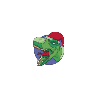 T-rex Santa minta fehér pólón