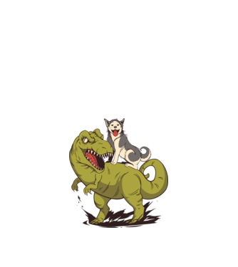 Husky Dinoszaurusz minta homokszín pólón