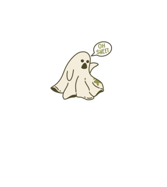 Sheet Ghost minta fekete pólón