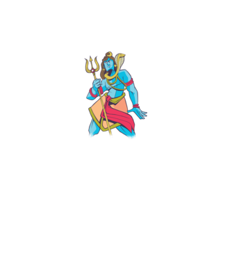 Shiva minta fekete pólón