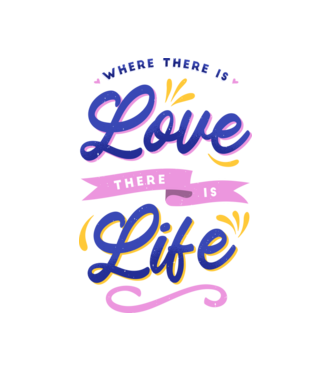 Where there is love there is life minta fehér pólón