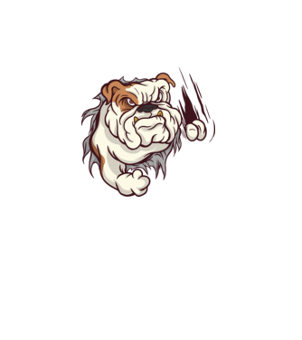 Bulldog minta fehér pólón
