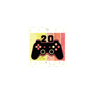 Level 20 Complete Szülinapra póló minta fekete pólón