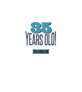 35 years old awesome since 1985 minta királykék pólón