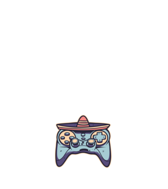 mexican joystick minta fehér pólón