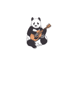 Gitáros panda minta dusty pink pólón