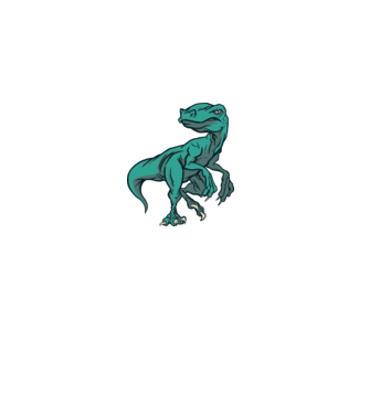 Raptor Dinoszaurusz minta fehér pólón
