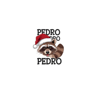 Pedro Pedro Karácsony - Vicces Meme póló minta fehér/piros pólón