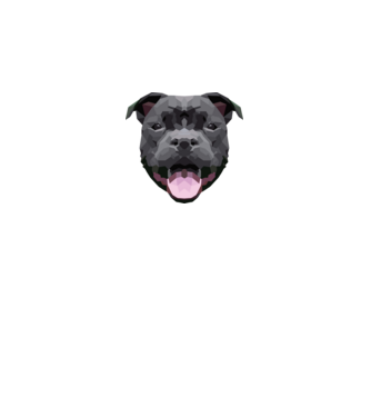 Staffordshire Bullterrier minta királykék pólón