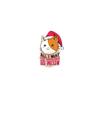 All I want for christmas is MEOW Cicás póló minta fekete pólón