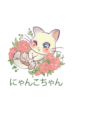 Cuki Anime Cica minta fehér pólón