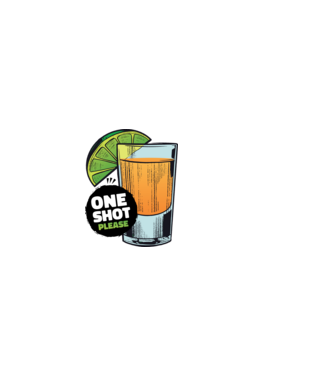Tequila shot minta világos rózsaszín pólón