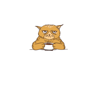 Grumpy Cat - Morcos Cica Kávéval minta farmerkék pólón