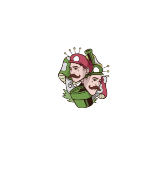 Mario és Luigi minta szürke pólón