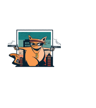 Pew Pew Madafakas Cica minta fehér pólón