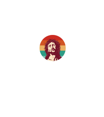 Jézus Krisztus Retro minta fekete pólón