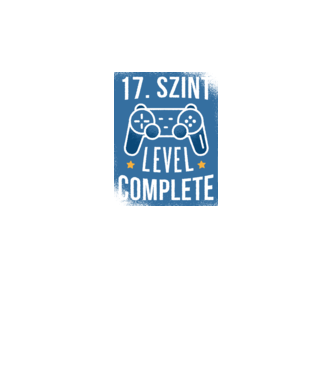 17. szint level completed minta fekete pólón